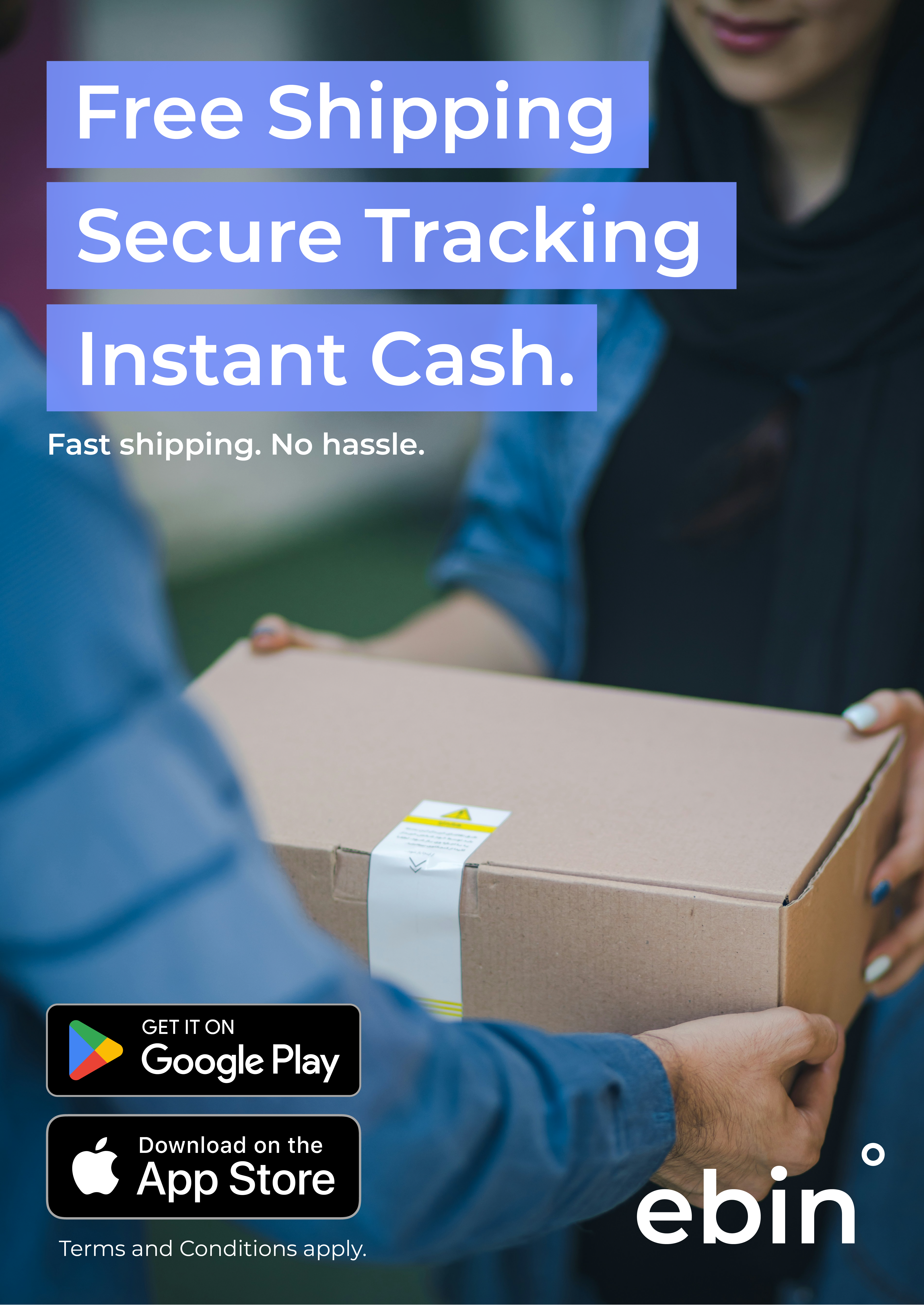 Free shipping, secure tracking, instant cash
